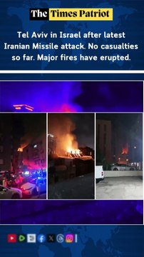 Tel Aviv in Israel after latest Iranian Missile attack. No casualties so far. Major fires have erupted.