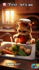 🐾 Adorable Cat Chef Makes Soup from Scratch! 🍲 | Funny & Cute Cooking Animation#comedyshorts#lolzone