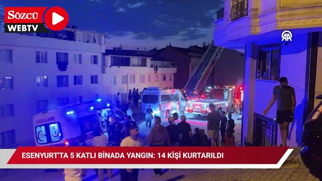 Esenyurt'ta 5 katlı binada yangın: 14 kişi kurtarıldı