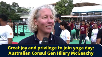 Great joy and privilege to join yoga day: Australian Consul Gen Hilary McGeachy