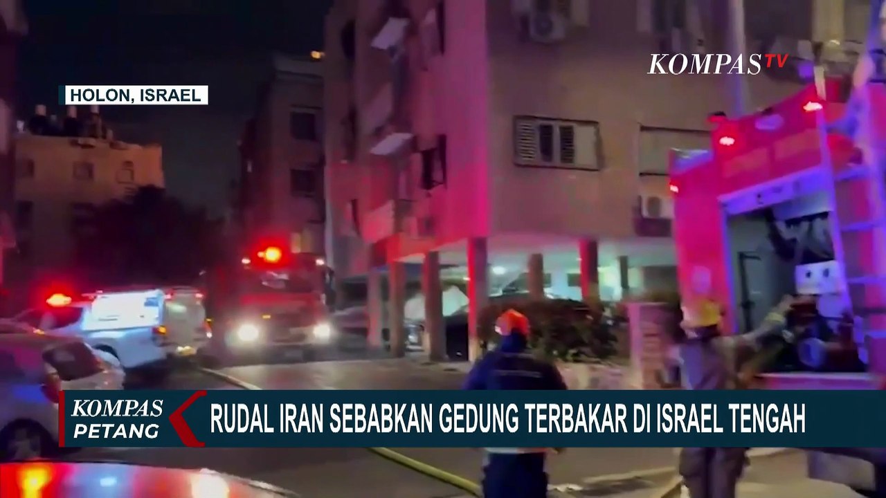 Meledak! Detik-Detik Rudal Iran Hantam Sejumlah Bangunan di Israel, Gedung Terbakar!