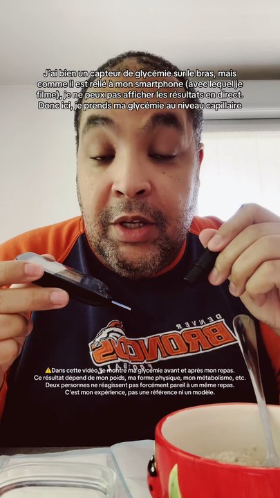 Mon petit déjeuner de ce jour avec prise de glycémie avant et après 🥣 #diabete #diabetique #obesite #glycemie #sucre #bonappetit #petitdejeuner #matin