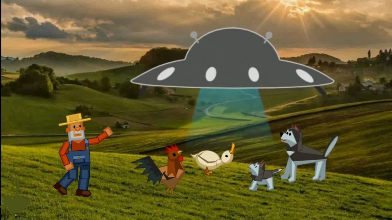 Farmer vs Alien Spaceship #animation #cartoon #alien