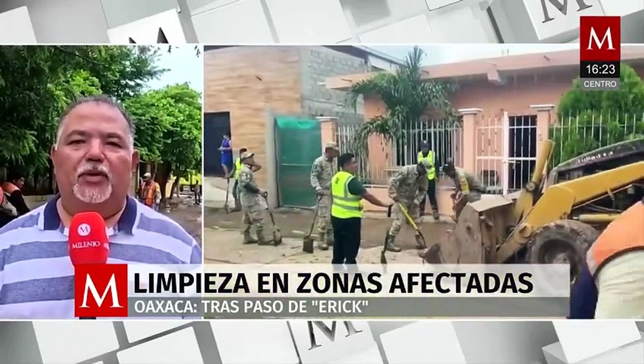Inician trabajos de limpieza en Oaxaca, tras el paso del huracán 'Erick'