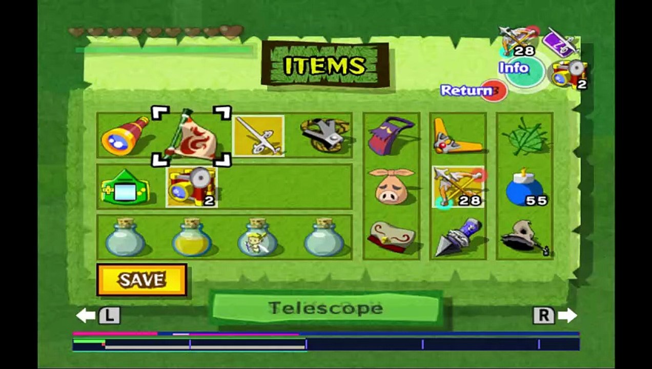 Wind Waker. Somehow got all Link's combo animations to be done without enemies near