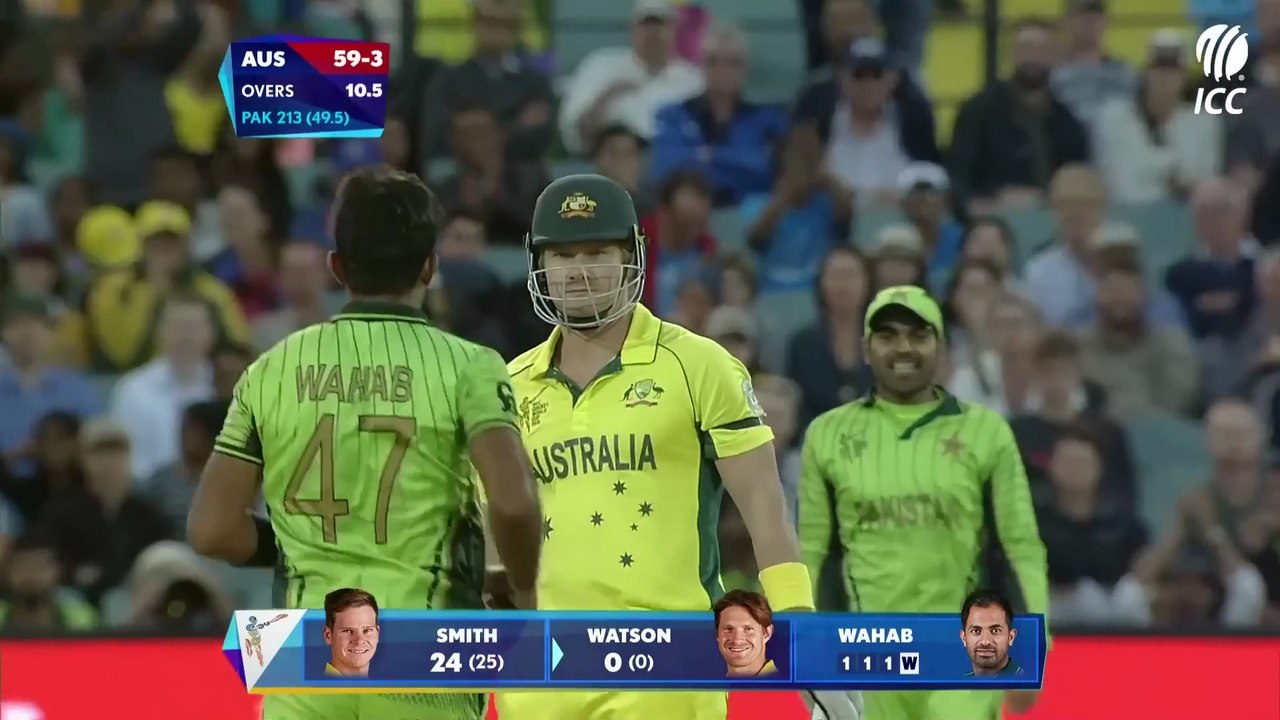 Wahab Riaz vs Shane Watson | The Most Fiery Spell in World Cup History | CWC 2015 Quarter-Final
