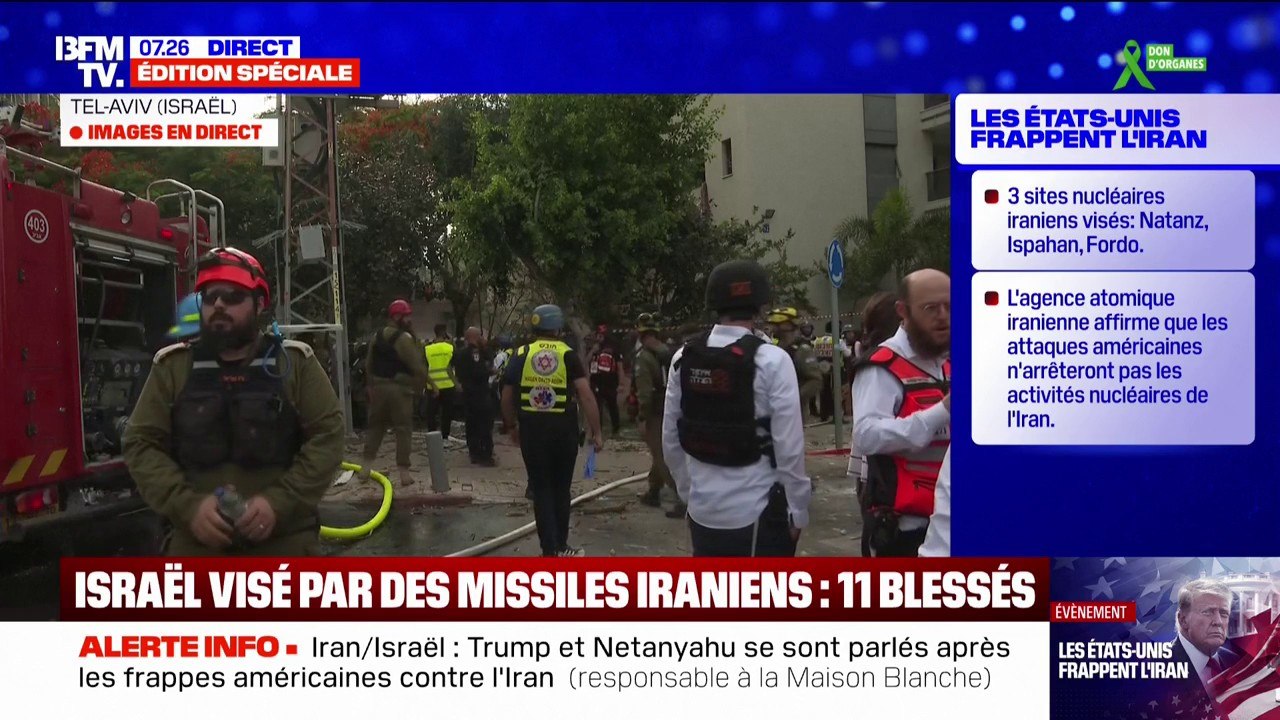 Selon les premiers chiffres communiqués par les secours israéliens, les frappes iraniennes ont fait au moins 11 blessés