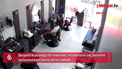 Fön makinesi bomba gibi patladı