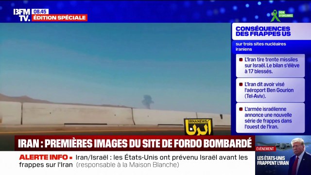 Iran: les premières images du site de Fordo bombardé après les frappes américaines