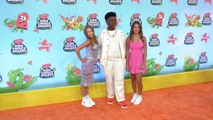 Kinley Cunningham, Nathan Broxton, and Maya Le Clark 2025 Kids' Choice Awards Orange Carpet
