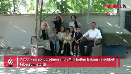 7 çocuklu öğretmen çiftin isteğine Bakan Tekin karşılık verdi!
