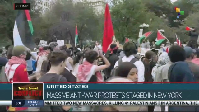 Massive anti-war protests were staged in New York