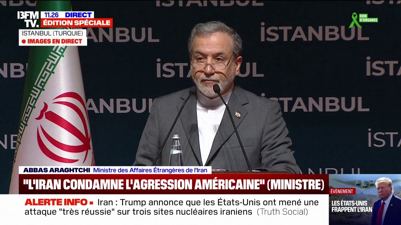 Frappes américaines sur l'Iran: "Nous ne laisserons jamais tomber notre droit de nous défendre", rappelle le ministre iranien des Affaires étrangères