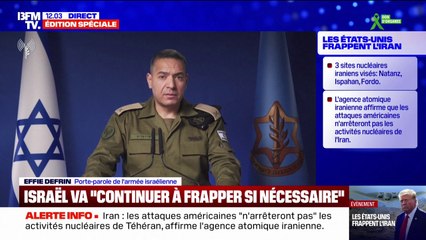 Israël-Iran: "Nous faisons une opération historique", explique le porte-parole de l'armée israélienne