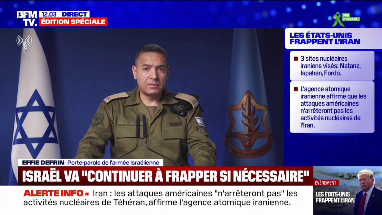 Israël-Iran: "Nous faisons une opération historique", explique le porte-parole de l'armée israélienne