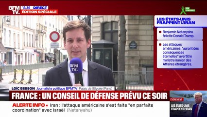 Frappes américaines en Iran: un Conseil de défense et de sécurité se tiendra ce dimanche soir