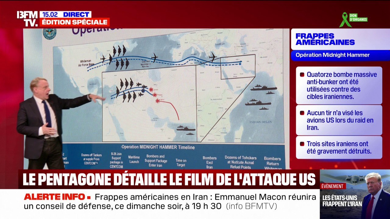 Frappes américaines en Iran: ravitaillement en vol, leurre... le déroulement de l'opération "Midnight Hammer" dévoilé par le Pentagone