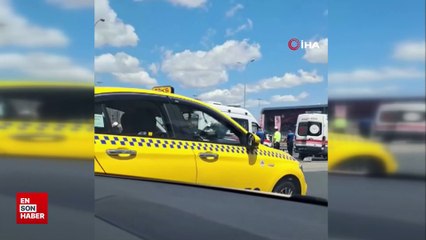 İstanbul'da direksiyon hakimiyetini kaybeden sürücü yan yoldan anayola uçtu