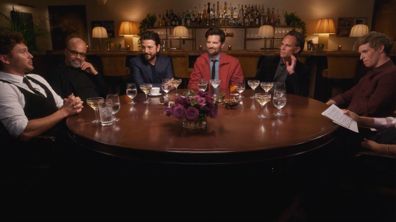Adam Scott, Cooper Koch, Diego Luna, Eddie Redmayne, Jeffrey Wright and Walton Goggins at the THR Drama Actor Roundtable | Off Script With The Hollywood Reporter