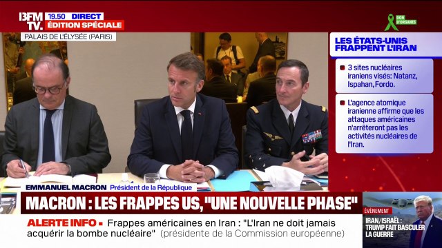 Frappes américaines en Iran: Emmanuel Macron appelle à éviter une escalade incontrôlée dans la région en ouverture du Conseil de Défense et de sécurité