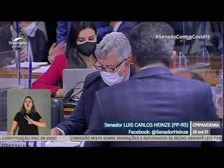 Heinze se queixa de CPI não ter investigado suspeita de 'bioterrorismo' na origem do vírus