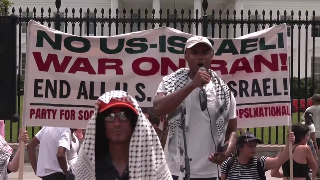 Demonstrators rally outside White House against U.S. strikes on Iran