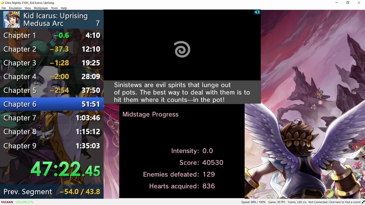 Fast kill Dark Pit boss (Base Weapon - Intensity 0.0) - Kid Icarus Uprising