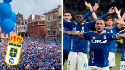 Real Oviedo sigue los festejos y la afición inunda el ayuntamiento
