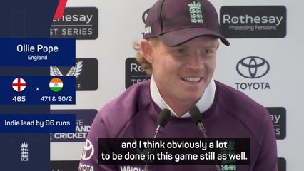 Pope 'really enjoyed' century as England revive hopes against India