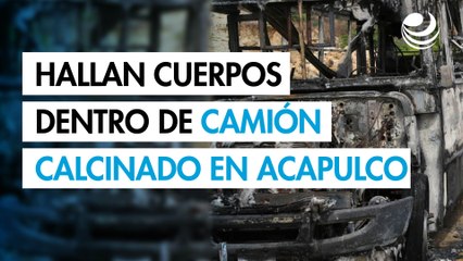 Hallan 5 cuerpos en autobús calcinado en Acapulco