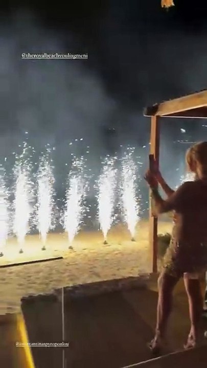 Η Κωνσταντίνα Σπυροπούλου και ο Βασίλης Σταθοκωστόπουλος στη βάφτιση του γιου τους