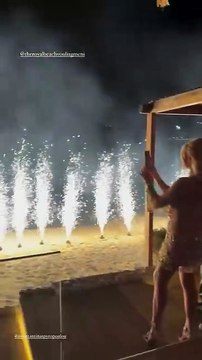 Η Κωνσταντίνα Σπυροπούλου και ο Βασίλης Σταθοκωστόπουλος στη βάφτιση του γιου τους