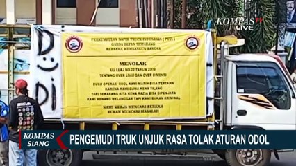 Tolak Aturan Odol! Pengemudi Truk Unjuk Rasa di Kantor Dishub Provinsi Jateng