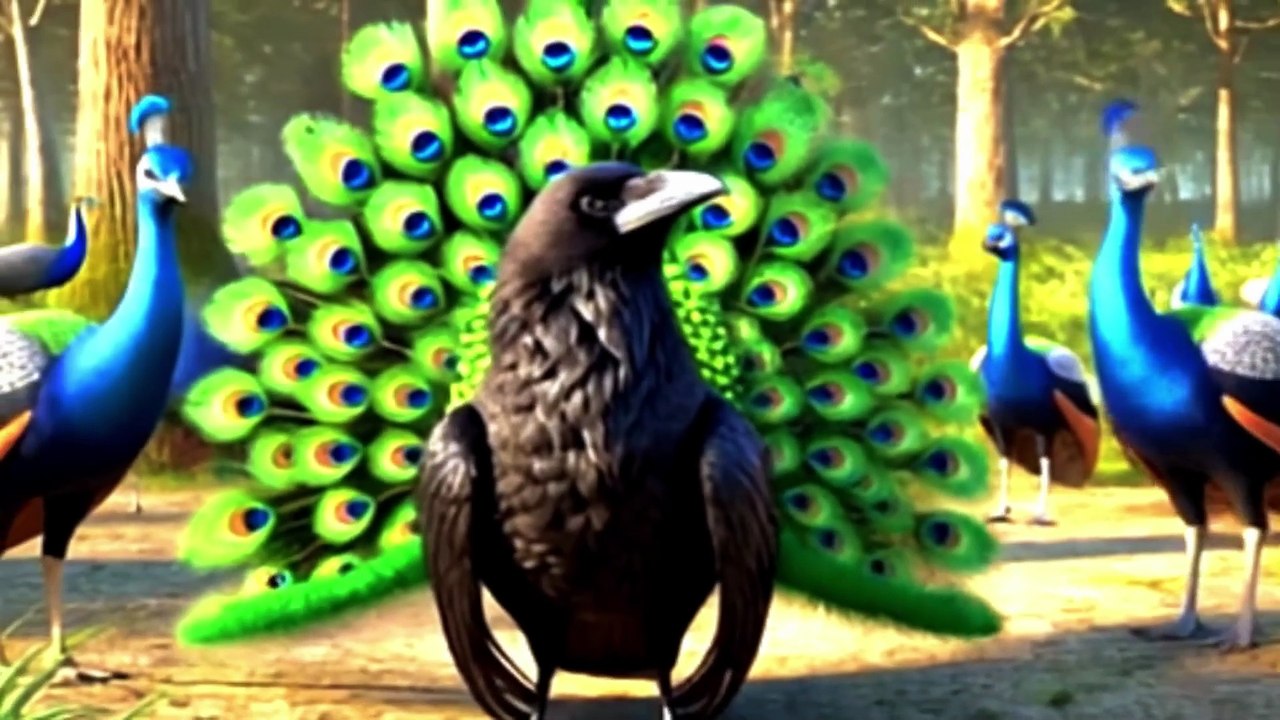 The Crow and the Peacock – A Panchatantra Tale about Envy and Acceptance