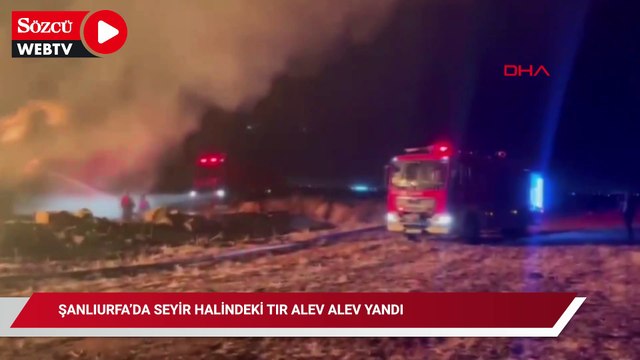 Şanlıurfa’da seyir halindeki TIR alev alev yandı