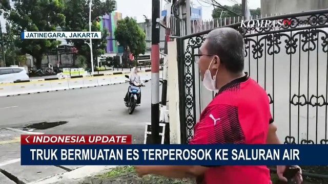 Kronologi Truk Bermuatan Es Batu Terperosok ke Gorong-Gorong Trotoar di Jatinegara