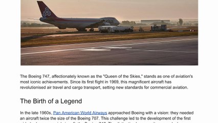 The Evolution of the Boeing 747 - From Queen of the Skies to Modern Legend | Ulrich Ogiermann