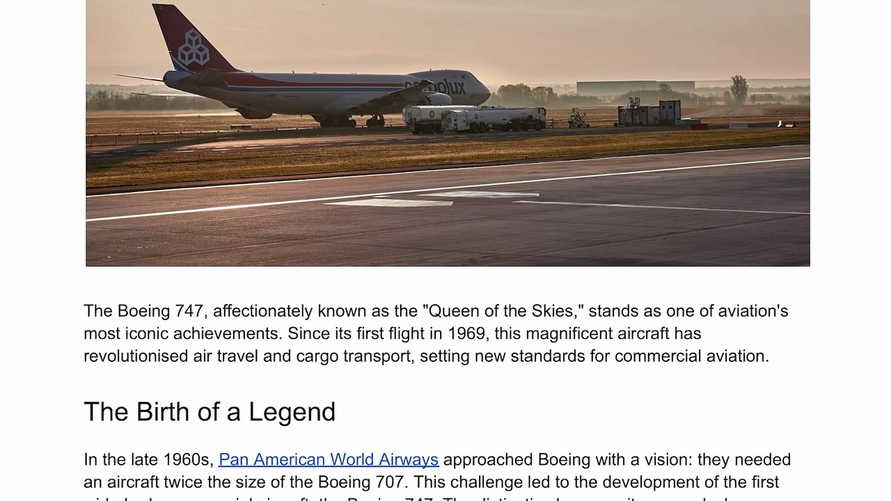 The Evolution of the Boeing 747 - From Queen of the Skies to Modern Legend | Ulrich Ogiermann