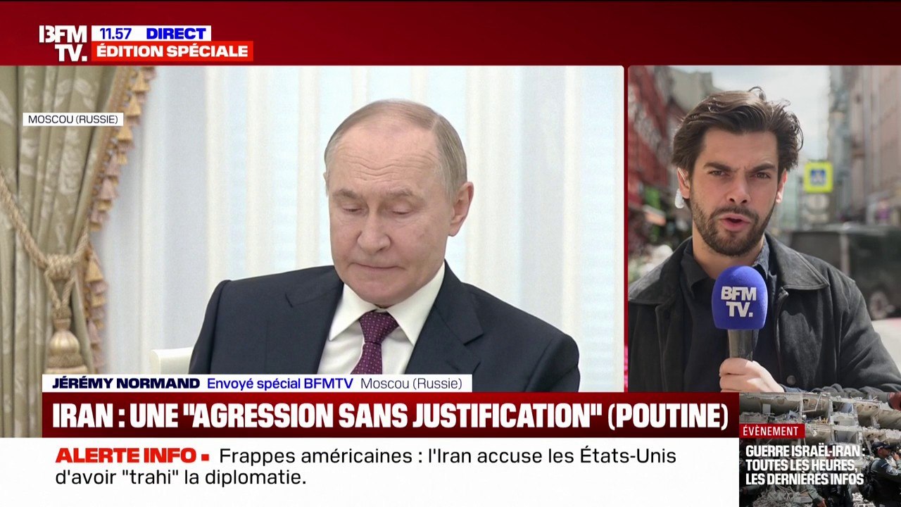 Frappes américaines en Iran: Vladimir Poutine dénonce une "agression" sans "justification"