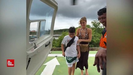 Çağla Şıkel, çocuklarıyla Bali'ye gitti: Helikopterden video paylaştı
