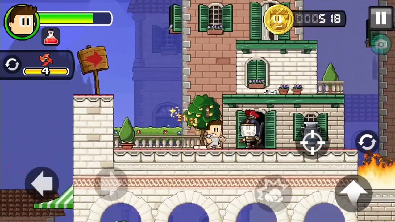 Dan The Man Part 7 : Custom Has Fight With Robots + Dogs  (Android/iOS Gameplay Walkthrough)
