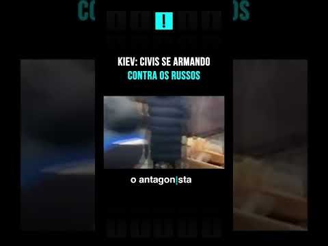 KIEV: Civis armados contra o exército russo #shorts