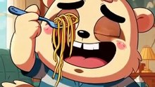 Finn eating plate of spaghetti #foryou #cuteanimal #shorts #finn #cartoon