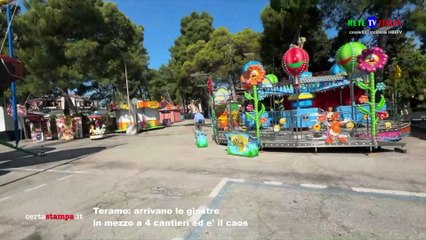 Teramo arrivano le giostre in mezzo a 4 cantieri ed e' il caos