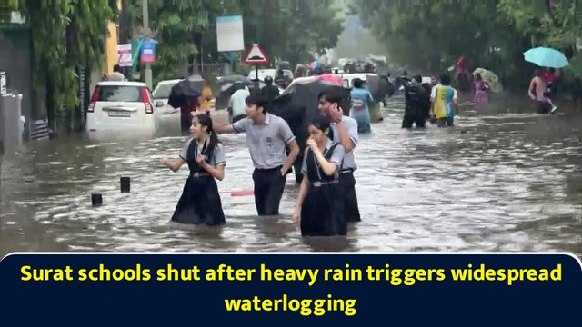 Surat schools shut after heavy rain triggers widespread waterlogging