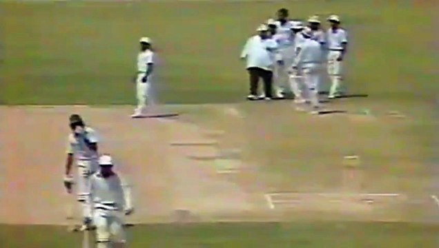 Ravi Ratnayake Took the Wicket of Anil Dalpat 1st Match, Sharjah, April 06, 1984, Rothmans Asia Cup