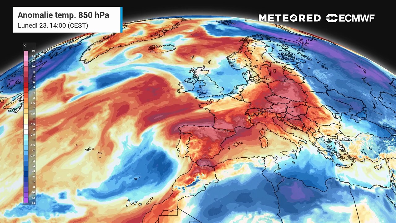 Poderosa ondata di calore sul Mediterraneo centrale, lungo caldo estremo anche sull'Italia?
