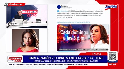 Dina Boluarte y su programa "Cada domingo a las ocho": Presidenta deseaba una pauta amable y gentil, asegura Karla Ramírez