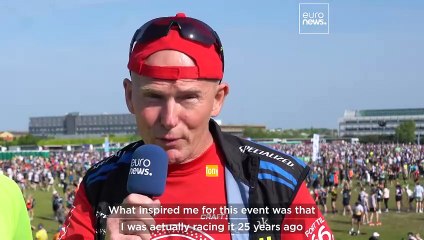 Some 40,000 runners cross Europe’s longest bridge and tunnel link on its 25th anniversary