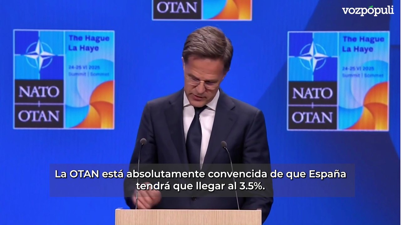 Rutte dice que España deberá invertir el 3,5 % del PIB en conjunto en gasto militar